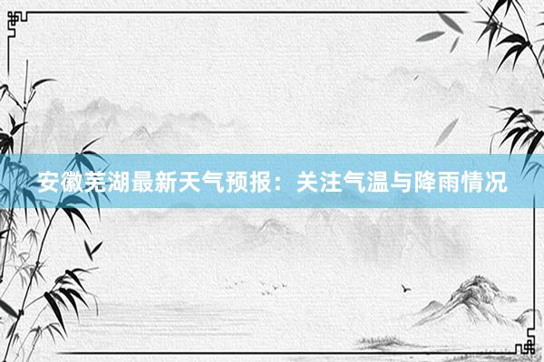 安徽芜湖最新天气预报：关注气温与降雨情况